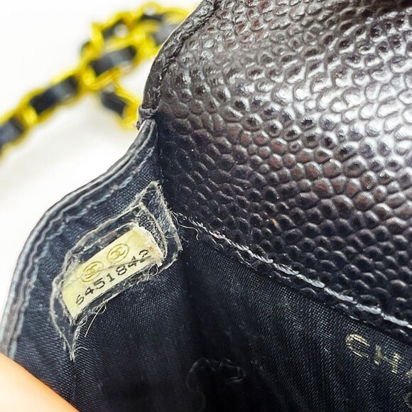 CHANEL Vintage Mini Flap Caviar Leather Pouch Cigarette Case Crossbody - Picture 14 of 14